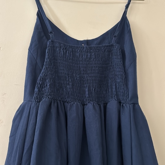 Navy blue sleeveless summer dress with pockets | Size Large - Picture 9 of 10